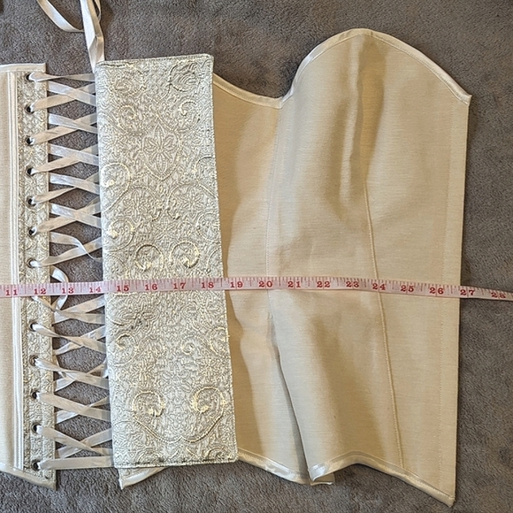 Bridal steel boned corset - gold beige - Picture 5 of 13